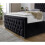 Snugg Furniture (Double 4Ft, Black) Valencia Plush Velvet Upholstered Bed 4