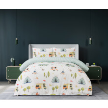 (Single) Luxury Soft Reversible Camping Retreat Complete Bedding Set