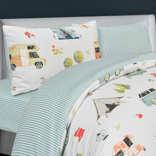 (Single) Luxury Soft Reversible Camping Retreat Complete Bedding Set 2