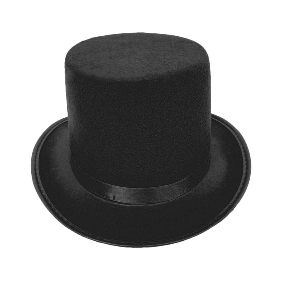 (L, Black) Dress Up Magicians Top Hat for Women Man Theme Party Hat with Roll Brims Costume Gentleman Top Hat HippiesCap Photo Hat  Yellow S