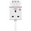 Masterplug 3 Socket 2m Switched Surge Compact Extension Lead White 13A 2