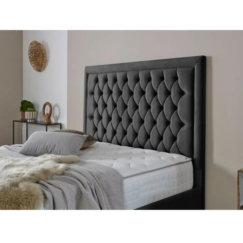 Snugg Furniture (Single 3Ft, Steel) Valencia Plush Velvet Upholstered Bed 2