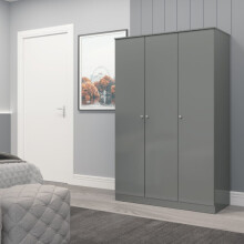 (3 Door Wardrobe) Modern Bedroom Furniture Dark Grey-Wardrobes/Chest