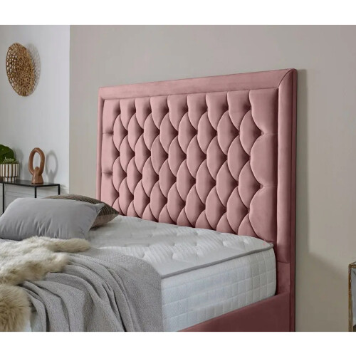 Snugg Furniture (Single 3Ft, Pink) Valencia Plush Velvet Upholstered Bed 2