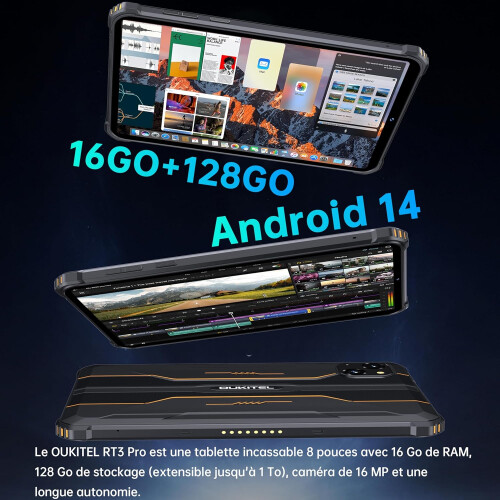 OUKITEL (orange) OUKITEL RT3 Pro Unbreakable Touchscreen Tablet 4G+128G 1