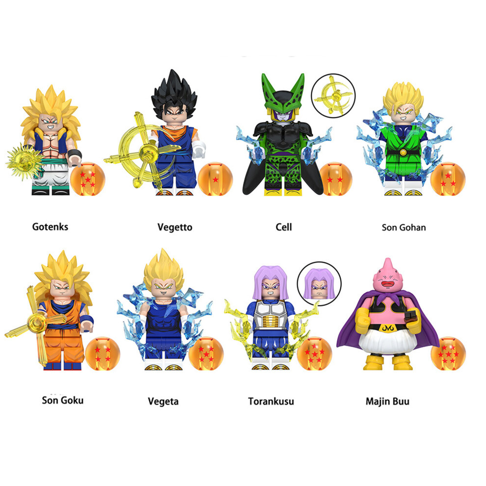 Bonxaif (8Pcs Anime Dragon Ball - F) 34Pcs Anime Dragon Ball Collect Children's Toys Minifigures Fit Lego
