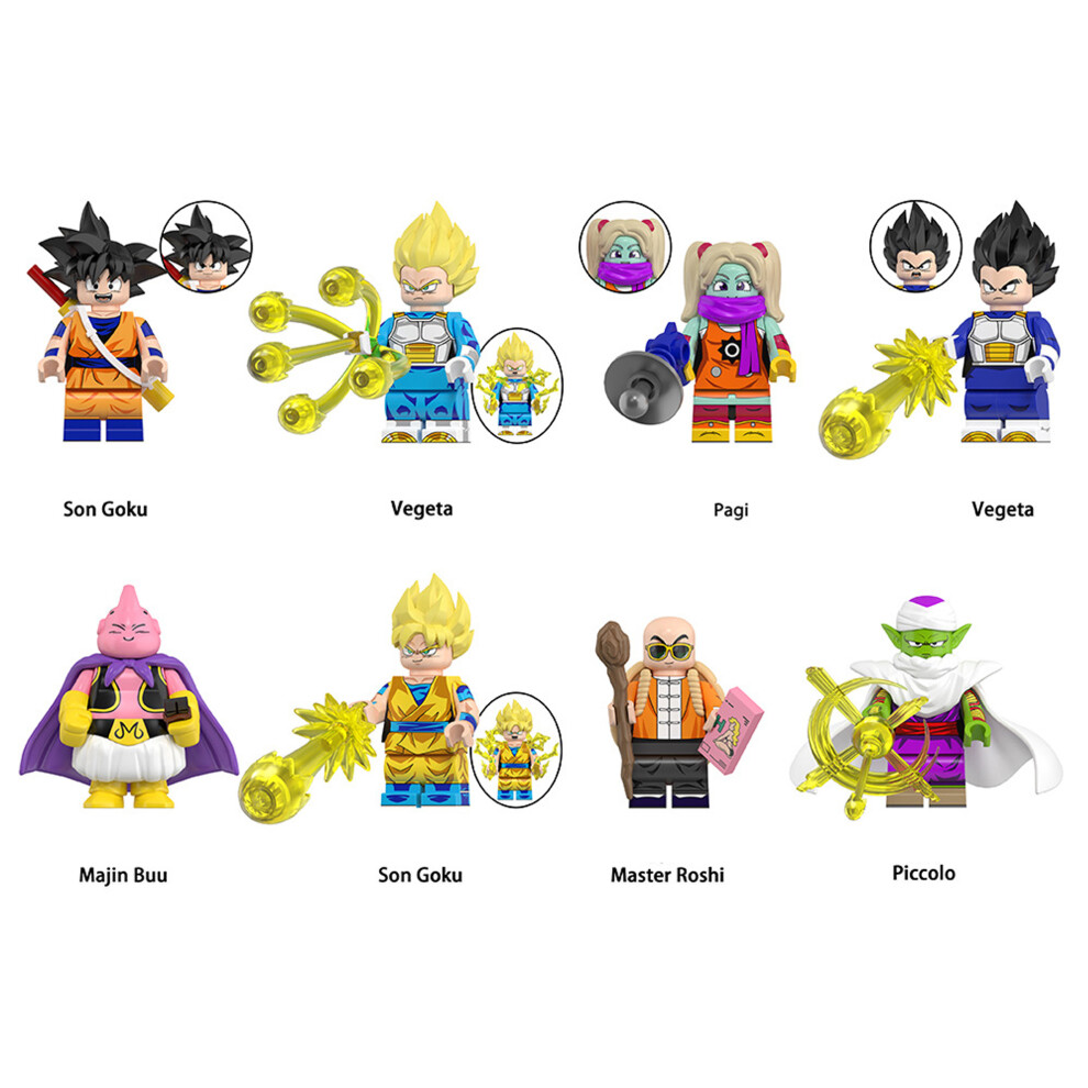 Bonxaif (8Pcs Anime Dragon Ball - G) 34Pcs Anime Dragon Ball Collect Children's Toys Minifigures Fit Lego