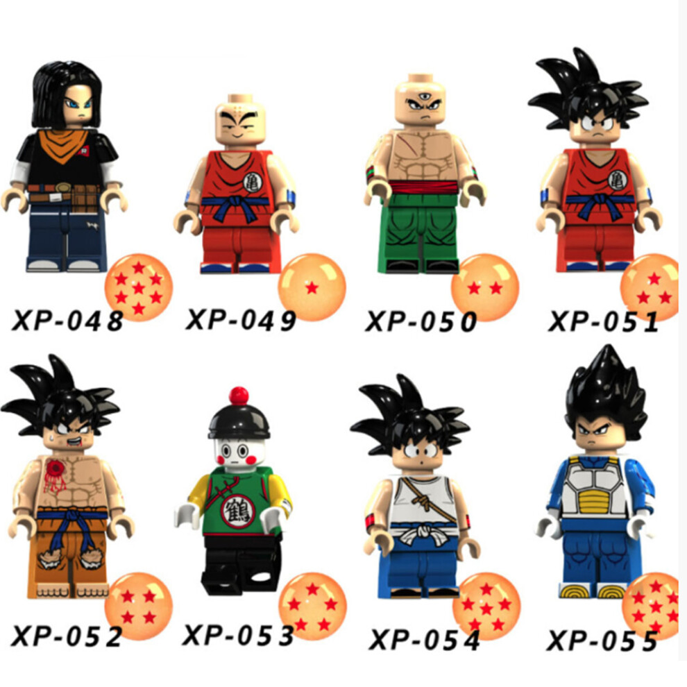 Bonxaif (8Pcs Anime Dragon Ball - H) 34Pcs Anime Dragon Ball Collect Children's Toys Minifigures Fit Lego