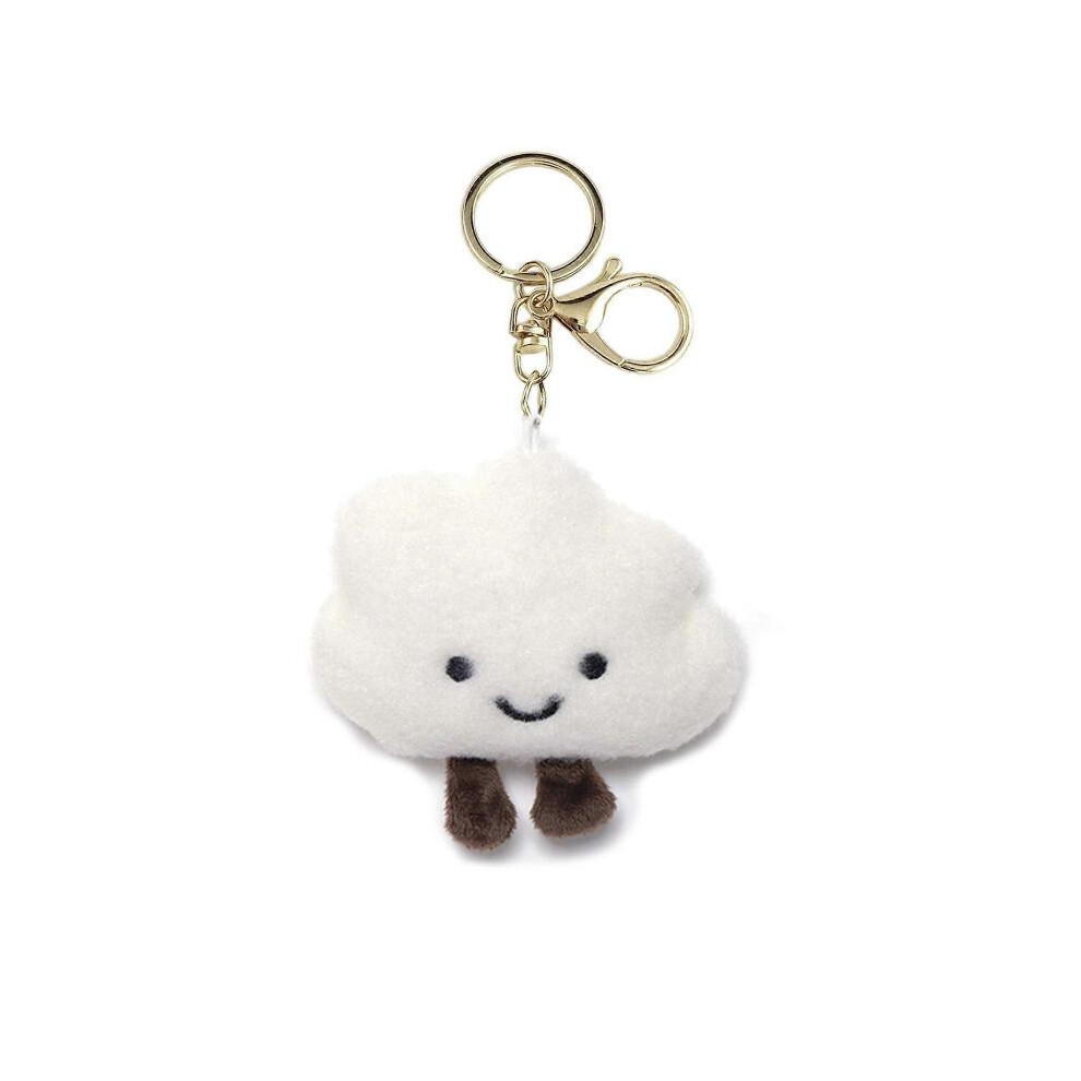 (White) Cute Cloud Keychain Lovely Pendant Keyring Practical Phone Strap Chain Keychain Jewelry Ornaments Handmade Key Rings  White