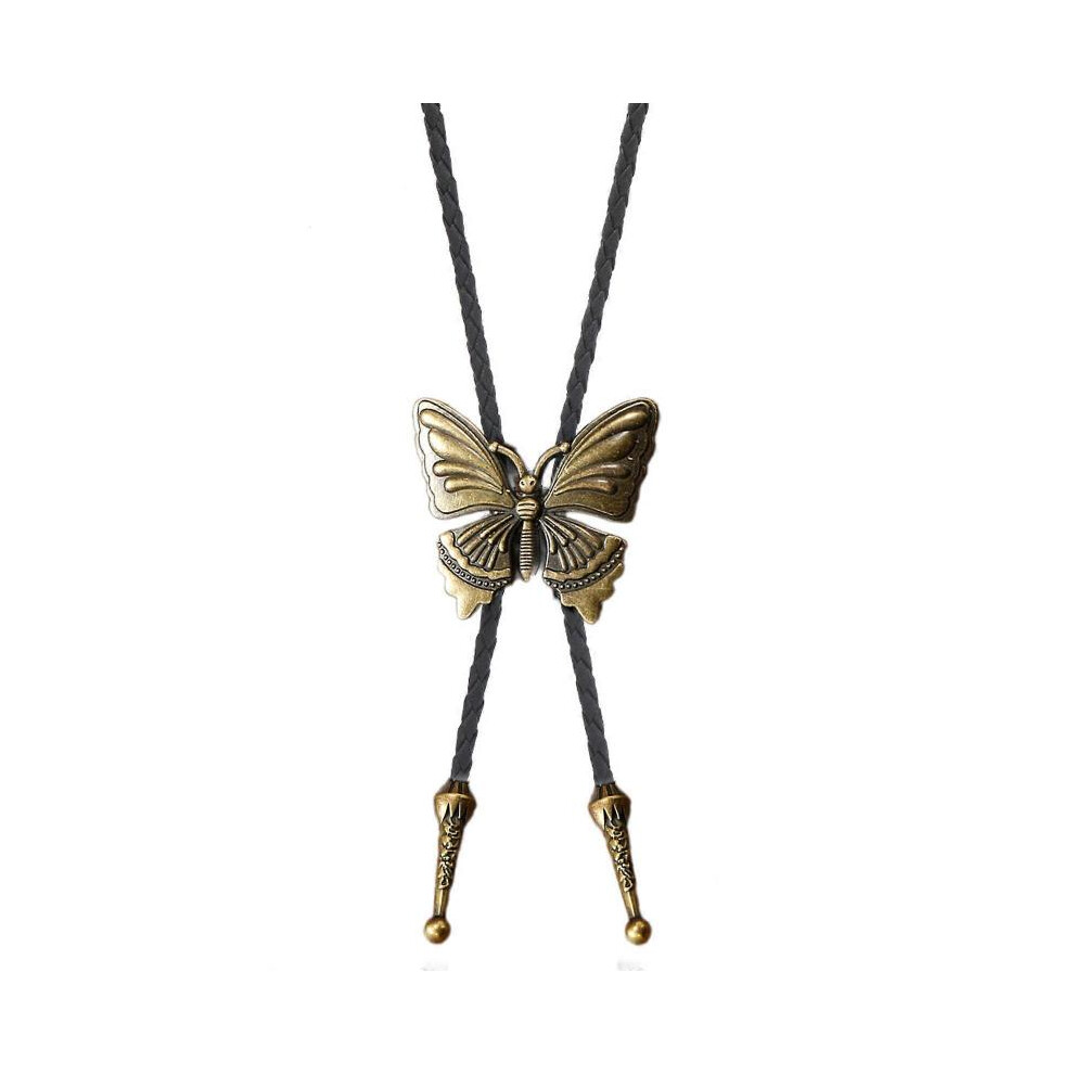 (Bronze) 1pc/2pcs Adjustable Bolo Tie Popular Cowboy Teens Men Women Dance Necktie Gothic Shirts Alloy Butterfly Buckle Pendant  Shallow Krat