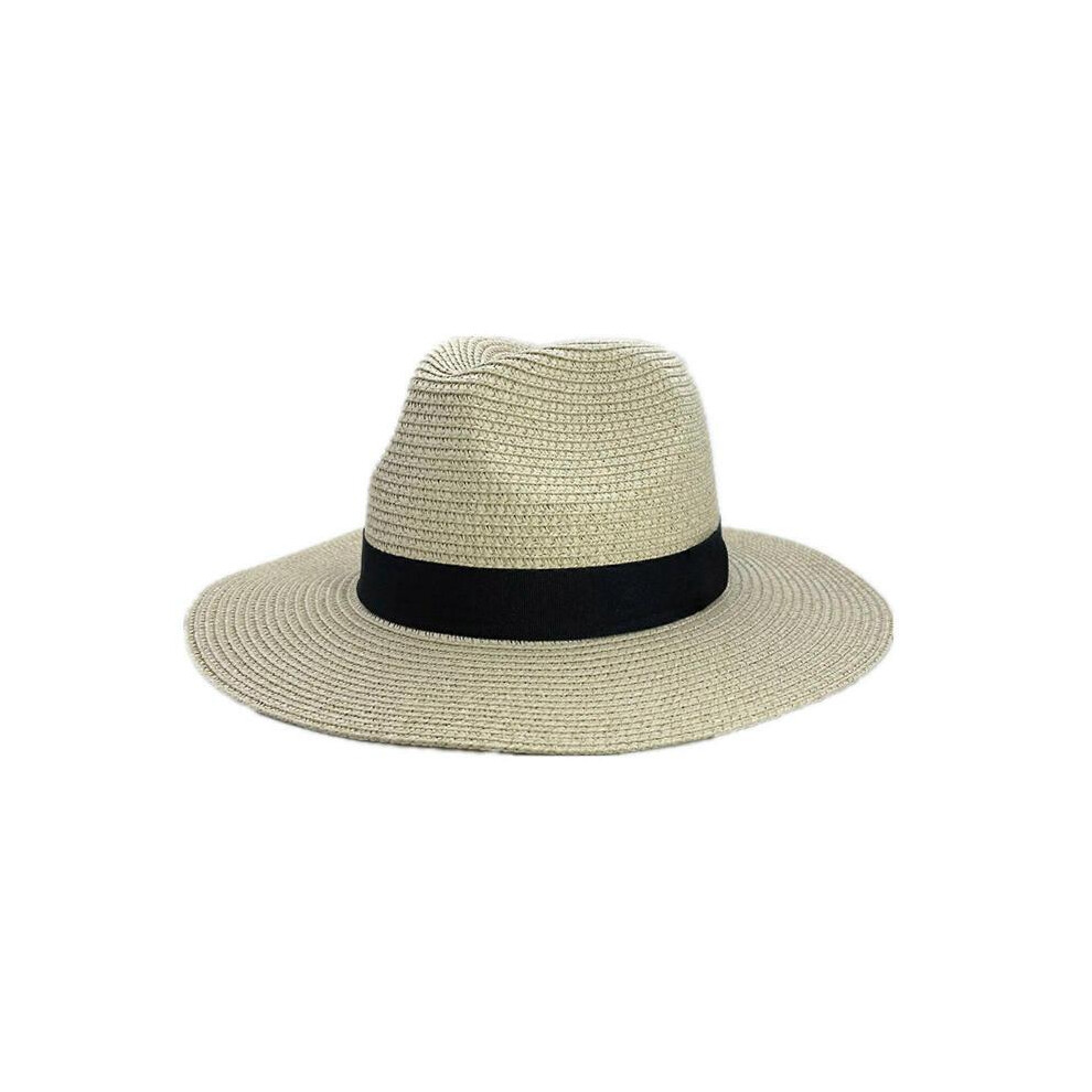 (Beige) Manual Crochets Sunshades Straw Hat Ladies Anti-uv Fisherman Sandy Straw Weaving Hat Seaside on Summer Travel Sun Hat  navy blue