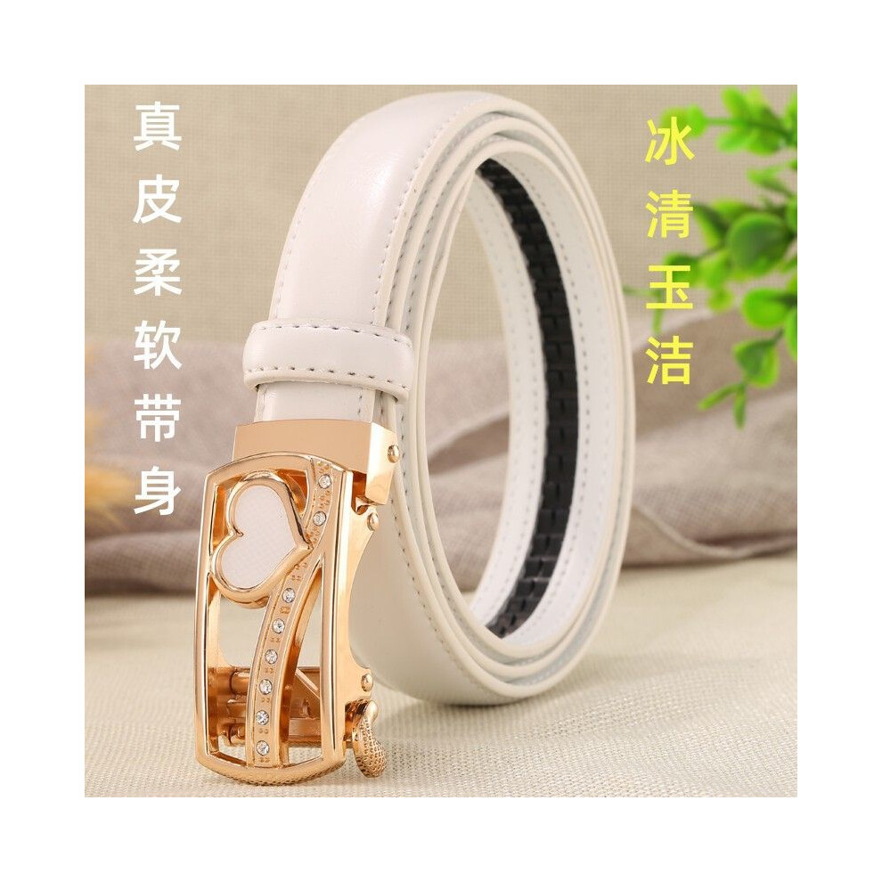 (StyleL)Ceinture femme blanche intemporelle large 24 cm sans effort élégante et parfaite pour regarder n'importe quel