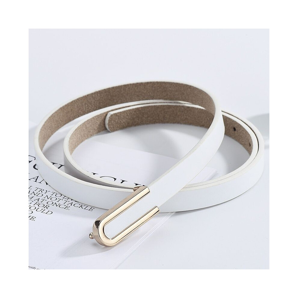 (White 100cm)Robe d'été blanche classique pour femme avec ceinture fine à la mode pour des looks élégants