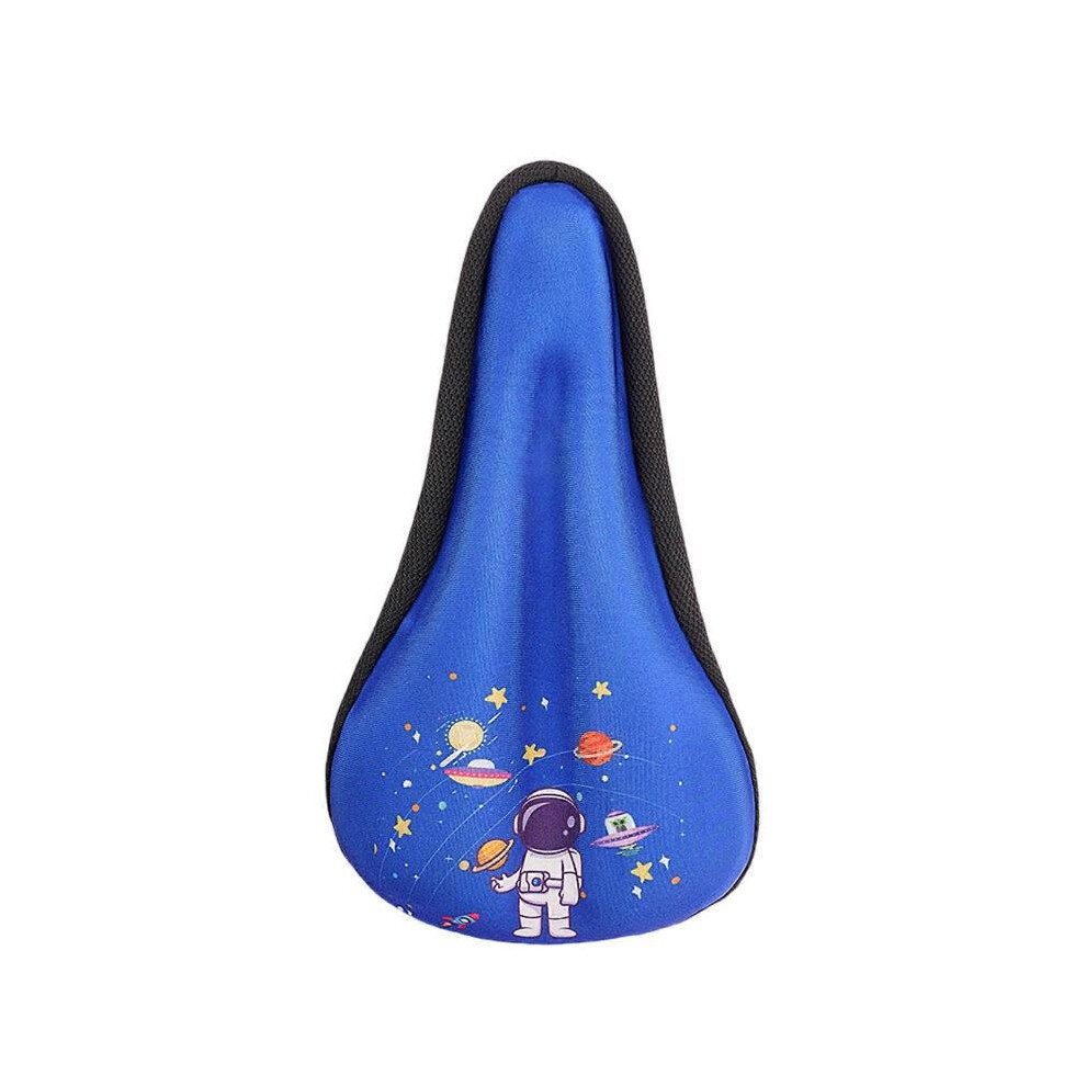 (M, Blue astronaut) Soft Seats Cushions Cover Thick Comfortable Bike Seats Protector Kids Bicycles Seats Cushions Cover Bicycles Saddles Pad  S