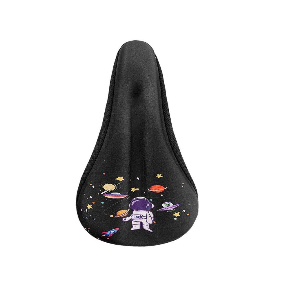 (M, Black astronaut) Soft Seats Cushions Cover Thick Comfortable Bike Seats Protector Kids Bicycles Seats Cushions Cover Bicycles Saddles Pad  S