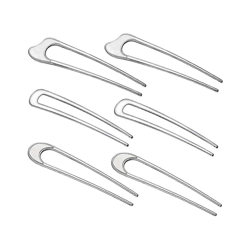 (Set 2) Unique Shape Hair Pins Large French Metal Hair Fork For Women Fashionable Bun Elegant Hair Clip Fashion Hairpieces