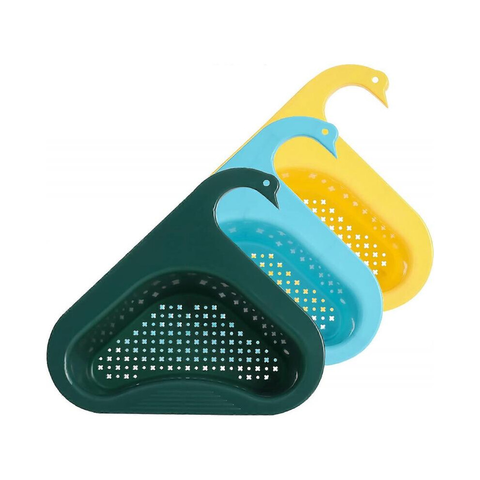 3Pcs Swan Shape Sink Basket, Triangular Sink Strainer Basket, Corner Kitchen Sink Strainer Basket, Multifunctional Kitchen Sink Filter