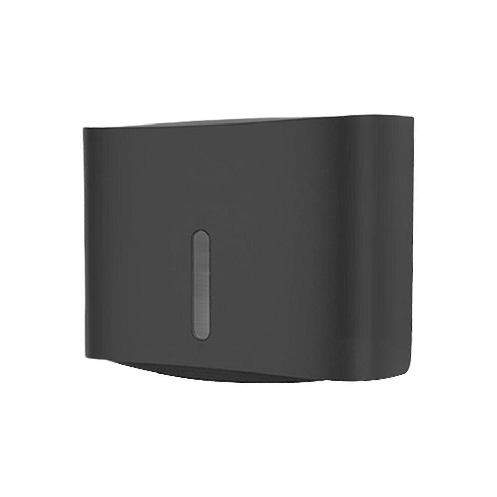 (Black) Wall Mounted Adhesive Multifold Paper Towel Holder Box for Bathrooms Plastic Tissue Dispenser Case with Visible Window  White