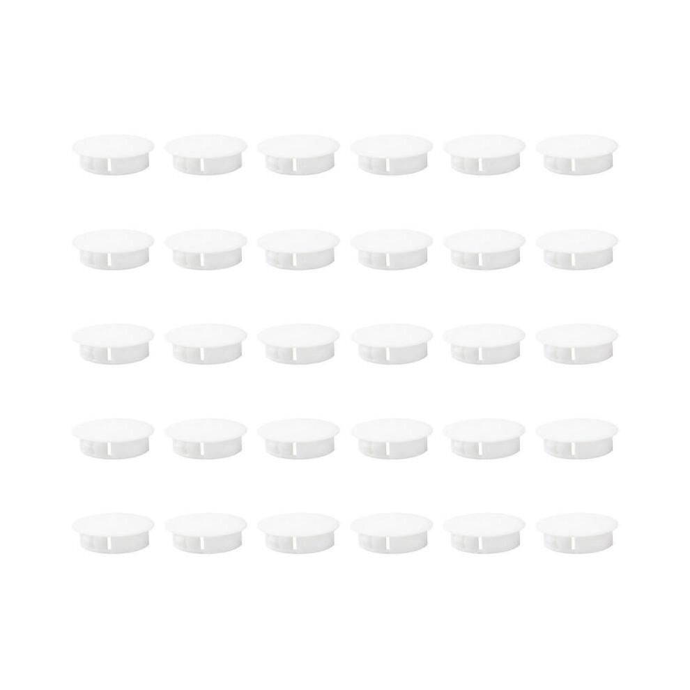 (15mm, Buckle) 30Pcs White Flush Type Panel Plugs Drill Hole Covers Screw Caps Buttons for Kitchen Cabinet and Furniture Hole Coverage  8mm