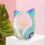 Gaming Headset Fashion Bluetooth Cat Ear Led Light Up Wireless Headset-Green 2