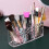 Makeup Brush Holders with 3 Compartment,Acrylic Clear Small Sparkle Eyebrow Pencil Organizer 4