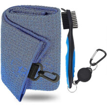 Golf Towels for Golf Bags with Clip Waffle Pattern Tri-fold And Free Brush, Towel Club Gro