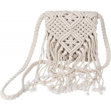 Women Tassel Shoulder Bag, Girls Fringed Crochet Purse Boho Crossbody Bags, Vintage Hand Woven