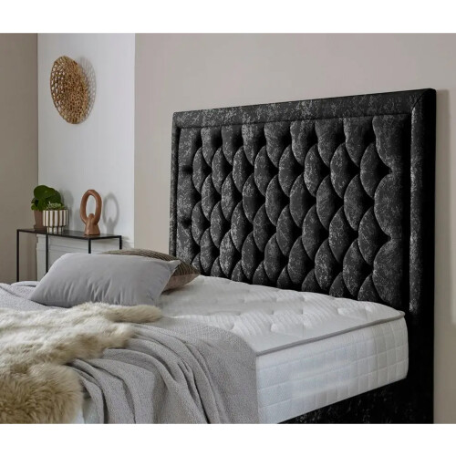 Snugg Furniture (Single 3Ft, Black) Valencia Chenille Fabric Upholstered Bed 2