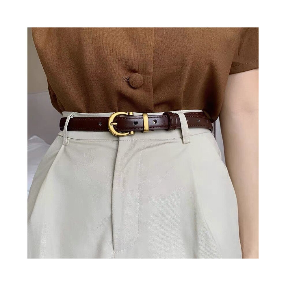 (Coffee)Jean noir femme Fashionforward avec boucle dorée distinctive pour tenues tendance