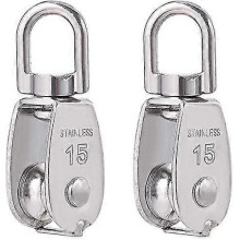 M15 Single Swivel Pulley Heavy Duty Stainless Steel Single Pulley Single Smooth Block 35kg Loading Roller