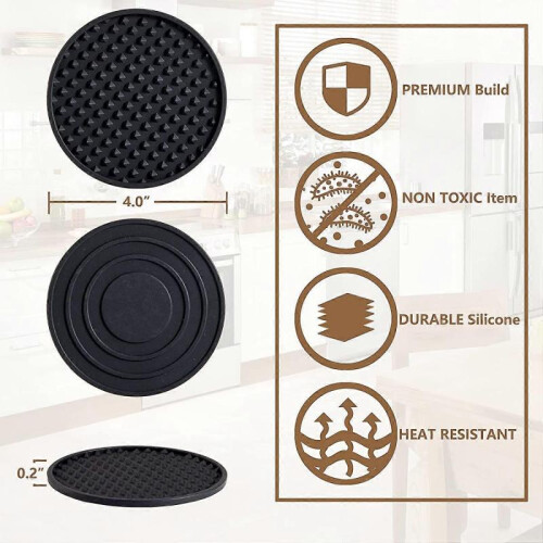 Drink Coasters Set with Holder, Silicone Coasters Tabletop Protection , Coasters for Drinks 1