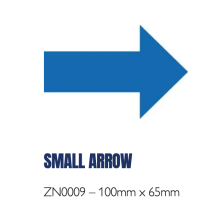 (Blue, ARROW -100mm x 65mm) Hazard Floor Marking Shapes – Durable Die-Cut Markers for 5S & Safety Zones