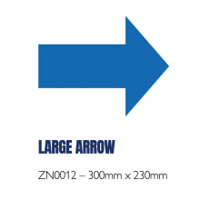 (White, LARGE ARROW - 300mm x 230mm) Hazard Floor Marking Shapes – Durable Die-Cut Markers for 5S & Safety Zones