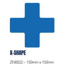 (Green, X SHAPE - 150mm x 150mm) Hazard Floor Marking Shapes – Durable Die-Cut Markers for 5S & Safety Zones