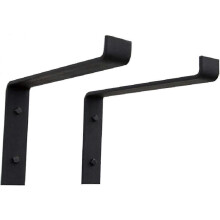 Lip Wall Bracket Shelf Bracket, DIY Decorative Floating Bracket, Metal Frame Hardware, Including Mounting Screws, Black, 2 Pieces (10cm)
