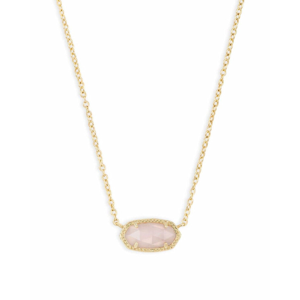 Kendra Scott Elisa Pendant Necklace for Women  Fashion Jewelry  14k Gold-Plated  Rose Quartz