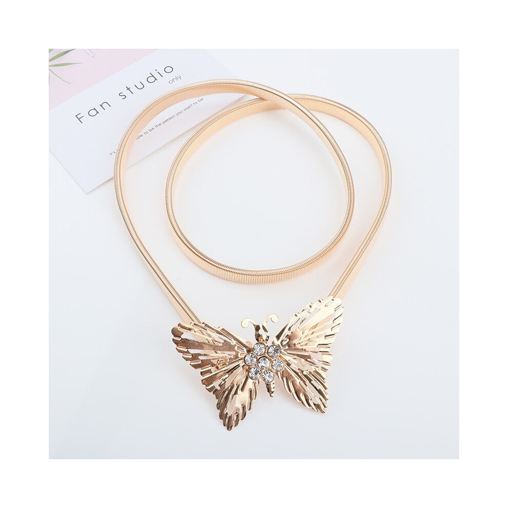 (Butterfly)Chaîne de taille chic et polyvalente en métal avec pendentif renard pailleté pour armoire femme