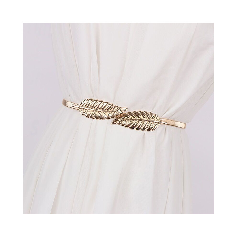 (Gold Leaf)Chaîne de taille en métal chic et polyvalente avec pendentif renard pailleté pour armoire femme