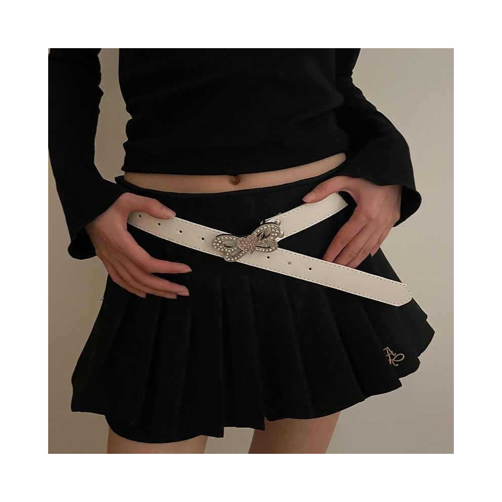 (White)Ceinture tendance douce nœud papillon taille pour femme parfaite pour robe de style été