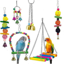 6 Piece Set Of Bird Toys, Parrot Toys, Bird Supplies, Bird Toys