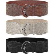 3 Pieces Wide Women Waist Belt Stretchy Cinch Belt Leather Elastic Belt for Ladies Dress Decoration