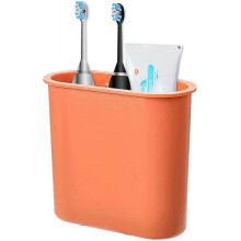 Wall Mount Toothbrush Holder for Bathroom - Self Adhesive Wall Mounted Tooth Brush Holder for Electric Toothbrush, Toothpaste, Razor Orange