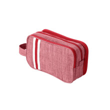 Trousse de toilette (rouge vin, 25 cm/9,84 pouces), trousse de rangement pour maquillage, grande capacité,