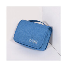 (Bleu clair) Sac de rangement tendance simple, classique, pratique, voyage, portable, cosmétique, style