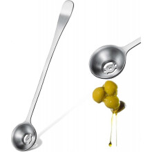 Olive Spoon Stainless Steel Pickle Spoon with Drain Hole Slotted Spoon Cooking Spoons Jar Serving Tools