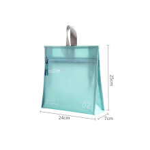 Trousse de toilette (bleu clair) en PVC, trousse de rangement portable pour produits cosmétiques, pratique