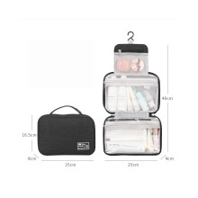 (Noir) Sac de rangement à crochet pour le lavage, portable, sec et humide, séparé, simple et pratique,