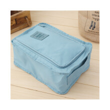 (Bleu) Sac de rangement polyvalent pour chaussures de voyage en plein air, portable, en tissu Oxford