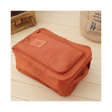 (Orange) Sac de rangement polyvalent pour chaussures de voyage en plein air, portable, en tissu Oxford