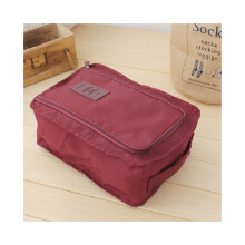 (Rouge) Sac de rangement polyvalent pour chaussures de voyage en plein air, portable, en tissu Oxford